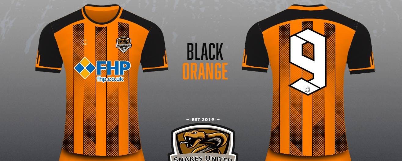 Snakes United FC - training shirt (black orange w/o initial)