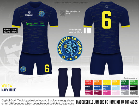 Macclesfield Juniors Fc Kit (Fabric A- Golden Green Travel)
