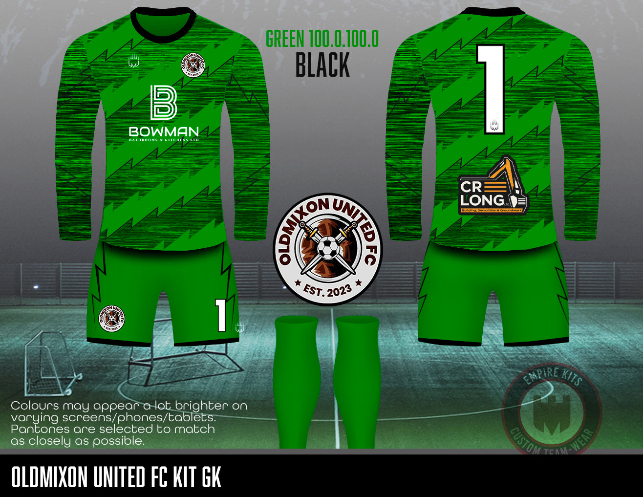 Oldmixon United FC Replacement GK kit - Fabric A